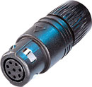 NEUTRIK OSC8F NEUTRICON Cable plug, black, with insert and NEUTRICON Female solder contacts