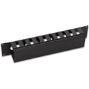 CANFORD CABLE MANAGEMENT PANEL Horizontal, 10 channel, with cover plate, 2U, black