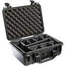 PELI 1450 PROTECTOR CASE Internal dimensions 374x260x154mm, with padded dividers, black