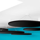 ARTNOVION AURA CLOUD SP Circular, single-point fixing, raw black PET