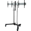 B-TECH BT8511/BC FLAT SCREEN FLOOR STAND/TROLLEY Dual universal, 2x 39-46 inch, chrome poles