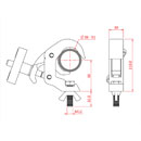 DOUGHTY IP58306 TRIGGER CLAMP Slimline, with M12 x 45 bolt and wingnut, all weather, black
