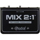 RADIAL MIX 2:1 MIXER 2-channel, passive, mono output, balanced 3-pin XLR/TRS jack input