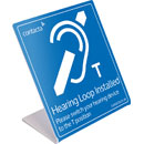CONTACTA IL-SN12 SIGN Fixed hearing loop, blue/white, stand-up