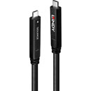 LINDY 43398 USB-C TO USB-C 3.2, 10Gbps, DP 1.4, fibre optic hybrid cable, 10m