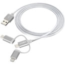 JOBY CHARGE AND SYNC CABLE USB-A to USB-C/MicroUSB/Lightning, braided nylon, 2.4A, 1.2m, grey