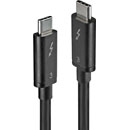 LINDY 41555 THUNDERBOLT CABLE Type C USB male - Type C USB male, black, 0.5m