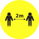 SOCIAL DISTANCING FLOOR STICKER People 2m apart graphics, yellow