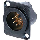NEUTRIK NC5MD-LX-B XLR Male panel connector, black shell, gold contacts