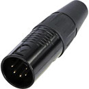 REAN RC5M-B XLR Male cable connector, black shell, gold-plated contacts, 5-pin