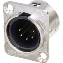 REAN RC5MDL XLR Male panel connector, nickel shell, tin-plated contacts, 5-pin