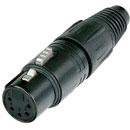 NEUTRIK NC5FX-B XLR Female cable connector, black shell, gold contacts