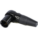 REAN RC5MR-B XLR Male cable connector, black shell, gold-plated contacts, right-angle, 5-pin