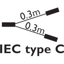 AC MAINS POWER Y-LEAD IEC, type C