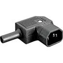 BULGIN PX0686/SE IEC MAINS CONNECTOR C14 type, male, cable, horiz. Side entry