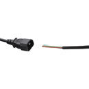 AC MAINS POWER CORDSET IEC C14 male - bare ends, 7 metres, black