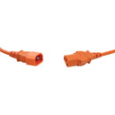 AC MAINS POWER CORDSET IEC C13 female - IEC C14 male, 3.5 metres, orange