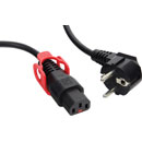 IEC-LOCK VERRIEGELBARES NETZANSCHLUSSKABEL IEC-LOCK+ Steckdose - SCHUKO, 1m, schwarz