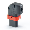 VERRIEGELBARER IEC-LOCK KALTGERÄTSTECKER C13 Kabeltyp, weiblich horizontal lks/r, wiederanschließbar