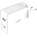 JOBY WALL CHARGER USB-C/USB-A outputs, UK/EU/US adapters, 42W, white