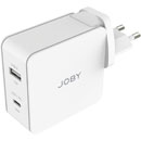JOBY WALL CHARGER USB-C/USB-A outputs, UK/EU/US adapters, 42W, white