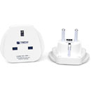 TRAVEL BLUE UK TO EUROPE MAINS PLUG ADAPTER, twin pack