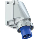PCE 533-6 WATERTIGHT 63A WALL MOUNTING APPLIANCE INLET, Straight, IP67, blue/grey