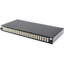 LC MM PANEL, 96 way (24x Quad) 1U with sliding tray and fibre management, black