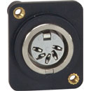 CANFORD D-SERIES 5 pin DIN, M3 tapped mounting holes, black