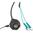 CANFORD FIBRECO HMA Jam Nut bulkhead connector, 2-channel, MM, with LC fibre tails, 500mm