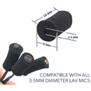 URSA FOAMIE SLEEVE MICROPHONE MOUNT Soft foam, 18 x 9mm, black (pack of 12)