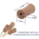 URSA FOAMIE SLEEVE MICROPHONE MOUNT Soft foam, 18 x 9mm, caramel (pack of 12)