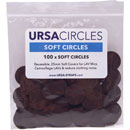 URSA STRAPS SOFT CIRCLES MICROPHONE COVER Soft fabric, brown (pack of 100 Circles)