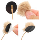 URSA FUR CIRCLES MICROPHONE COVER Long fur, beige (pack of 9 Circles/30 Stickies)