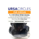 URSA STRAPS FUR CIRCLES MICROPHONE COVER Long fur, black (pack of 9 Circles/30 Stickies)