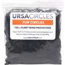 URSA STRAPS FUR CIRCLES MICROPHONE COVER Long fur, black (pack of 100 Circles)