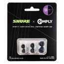 SHURE EACYF1-6KIT COMPLY FOAM SLEEVES Mixed, 1x pair small, 1x pair medium, 1x pair large, black