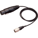AUDIO-TECHNICA XLRW MICROPHONE CABLE For Unipack radiomic Tx, low impedance, XLR3F, 1500mm, black