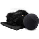 BUBBLEBEE SPACER BALL M WINDSHIELD With Long-Haired Fur Cover, 100mm diameter, 21-22mm mount, black