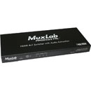 MUXLAB 500430 HDMI SWITCHER 4x1, 4K, HDCP 1.3, 12-bit colour, HD audio, optical, s/pdif, 3.5mm