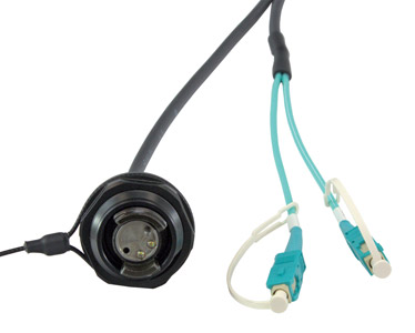 CANFORD FIBRECO HMA Jam Nut bulkhead connector, 2-channel, MM, with SC fibre tails, 500mm