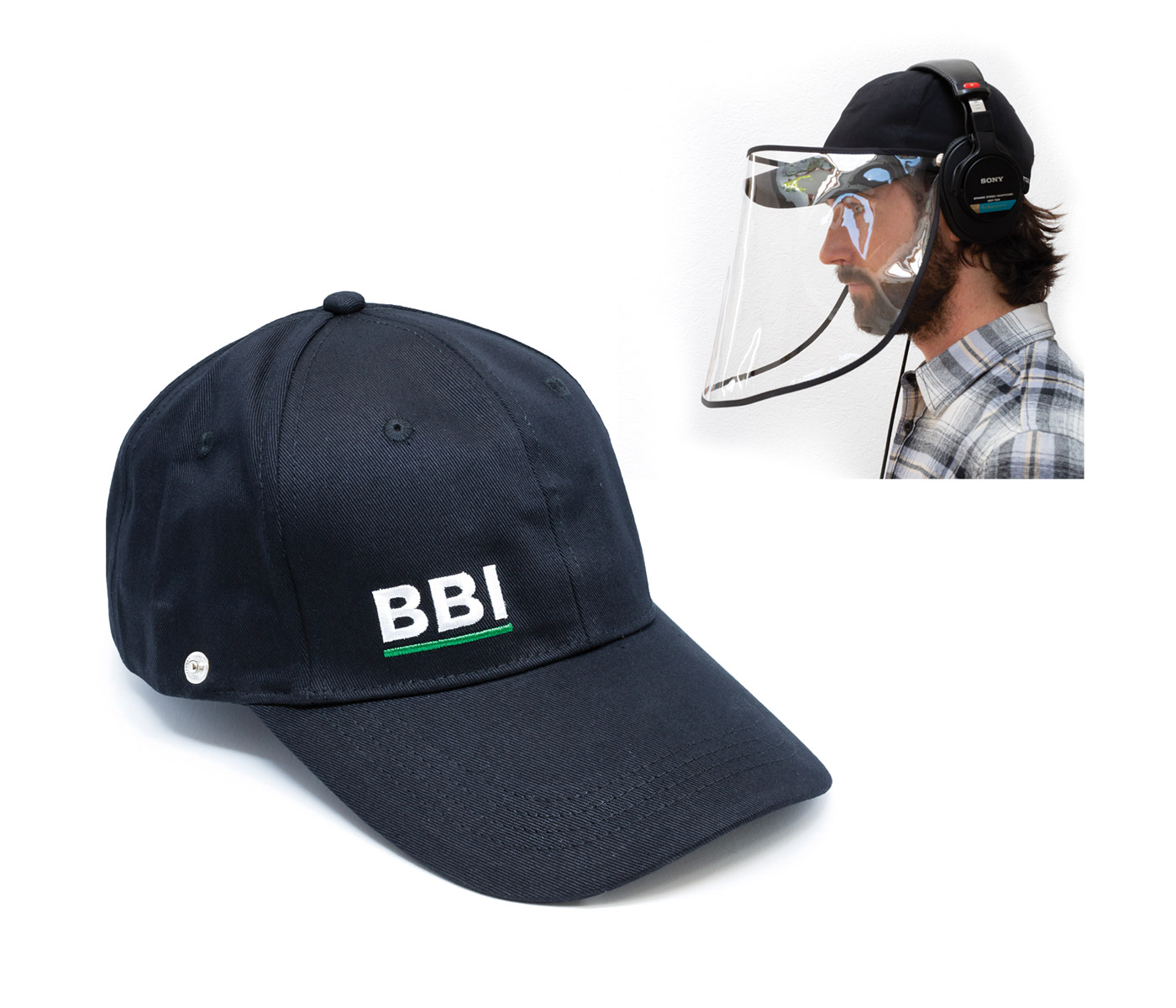 BUBBLEBEE VISOR CAP WIDE Removable face shield, black