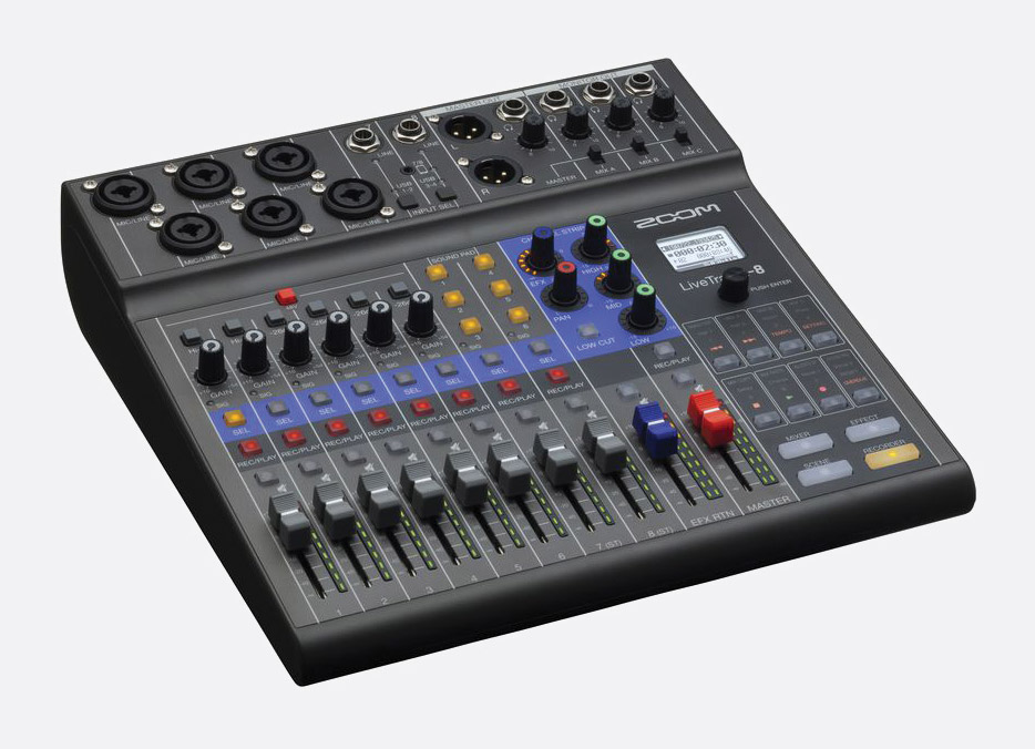ZOOM LIVETRAK L-8 MIXER Digital, 8-channel, record to SD card, 3x monitor out,