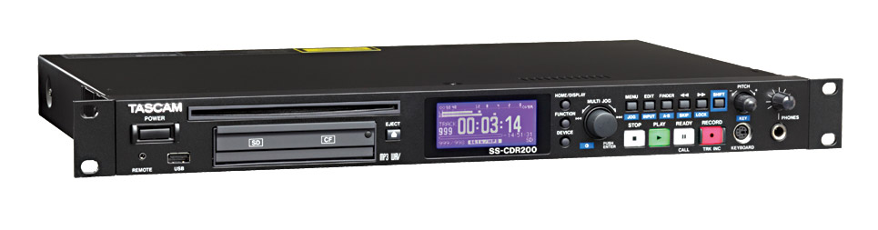 Tascam Ss Cdr200 Solid State Audio Recorder Sd Sdhc Cf Card Usb Cd Wav Mp3 S Pdif Aes 1u