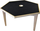 CANFORD ACOUSTIC TABLE Ash, hexagonal 1220mm, Black Magic