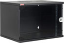 LANDE NETBOX SOHO WALL RACK CABINET 7U, 300d, with glass door, black, flat-packed