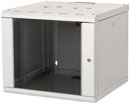 LANDE PROLINE PR09U6060-LG WALL RACK CABINET 9U, 600d, with glass door, grey