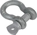 DOUGHTY T39100 BOW SHACKLE 6mm pin, 9.5mm jaw, 330kg SWL, silver