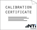 NTI CALIBRATION CERTIFICATE For XL2/MR-PRO/MR2/ML1/M2211/M2215/M4261/MINI-SPL/AUDIO TALKBOX