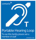 CONTACTA IL-SN06 SIGN Portable hearing loop, blue/white, adhesive front
